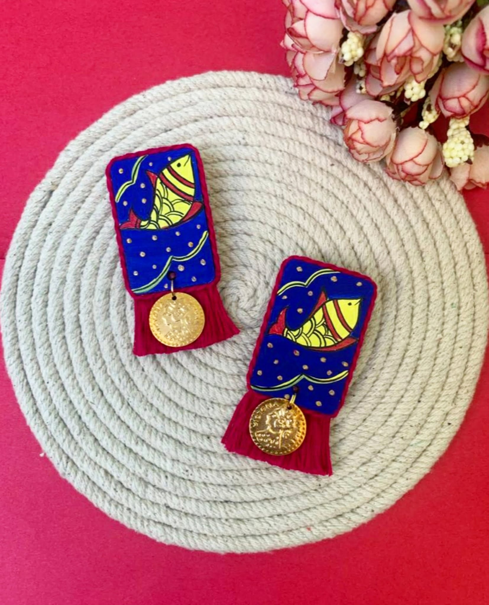 Handpainted Fish Studs image 0