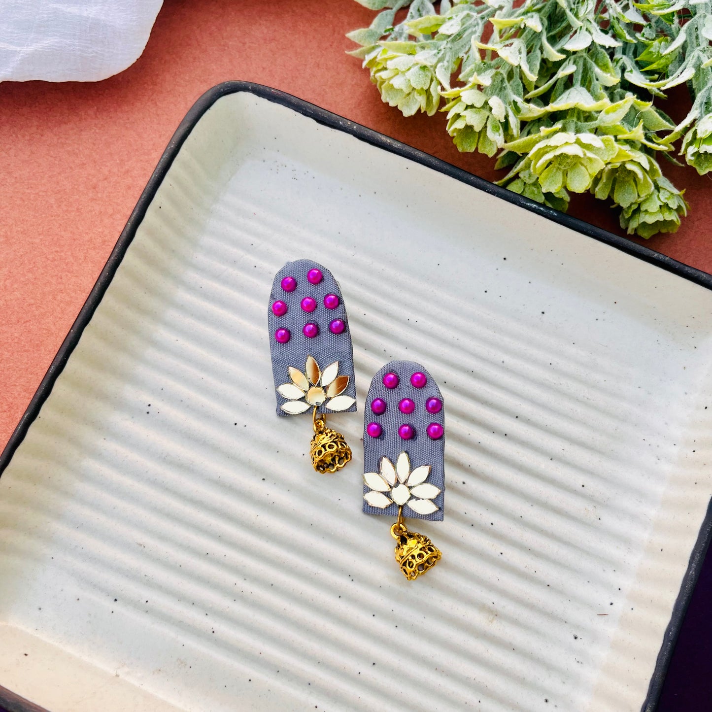 Fabric Bloom Earrings