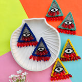Triangle Evil Eye Beaded Earrings