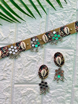 Kalamkari Mirror Choker With Earrings image 0