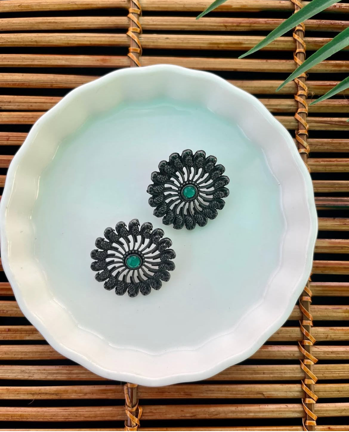 Black Metal Stone Studs | Fashion Diaries