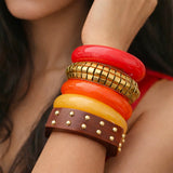 Bold & Beautiful Resin Bangle Stack