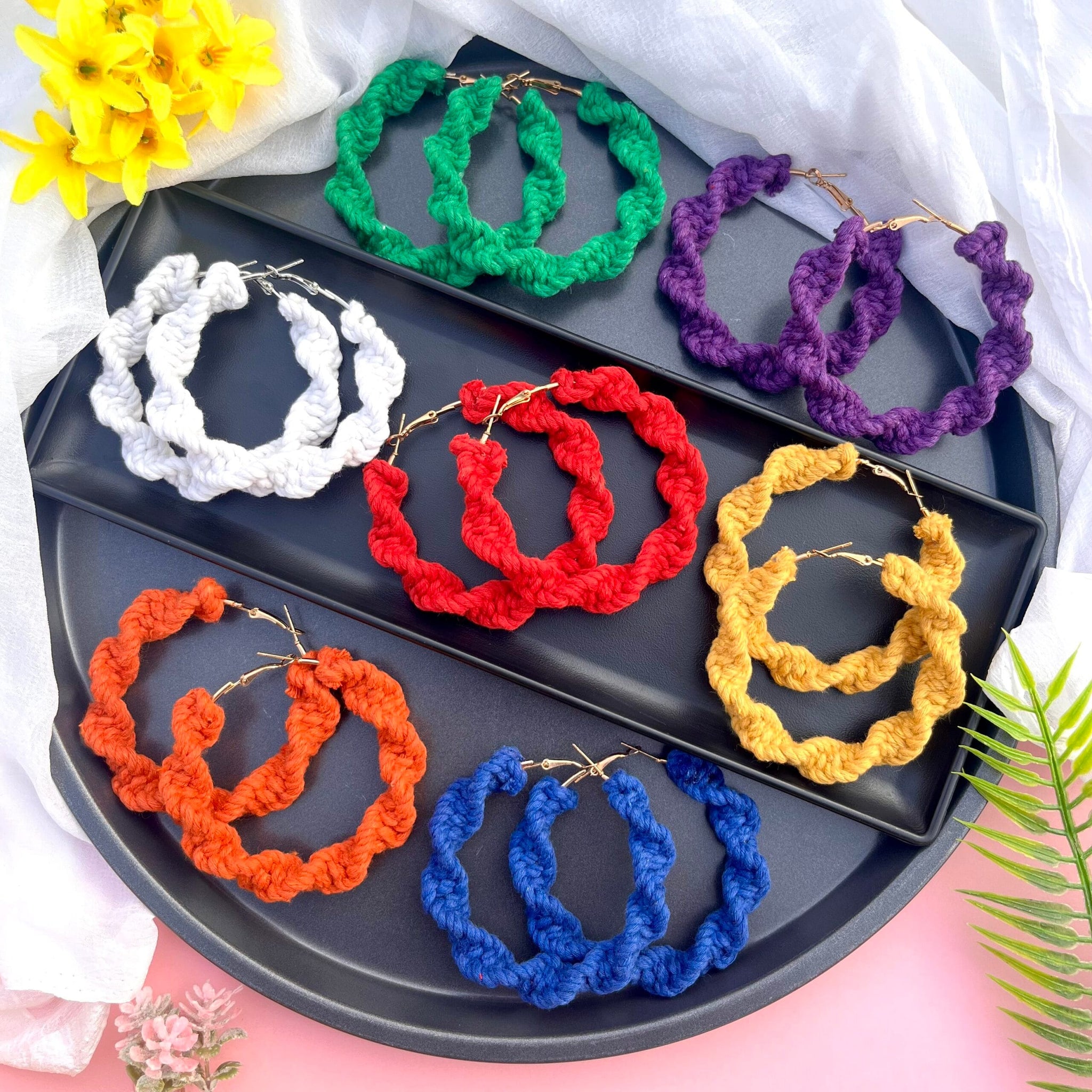 Twisted Macrame Hoops image 0