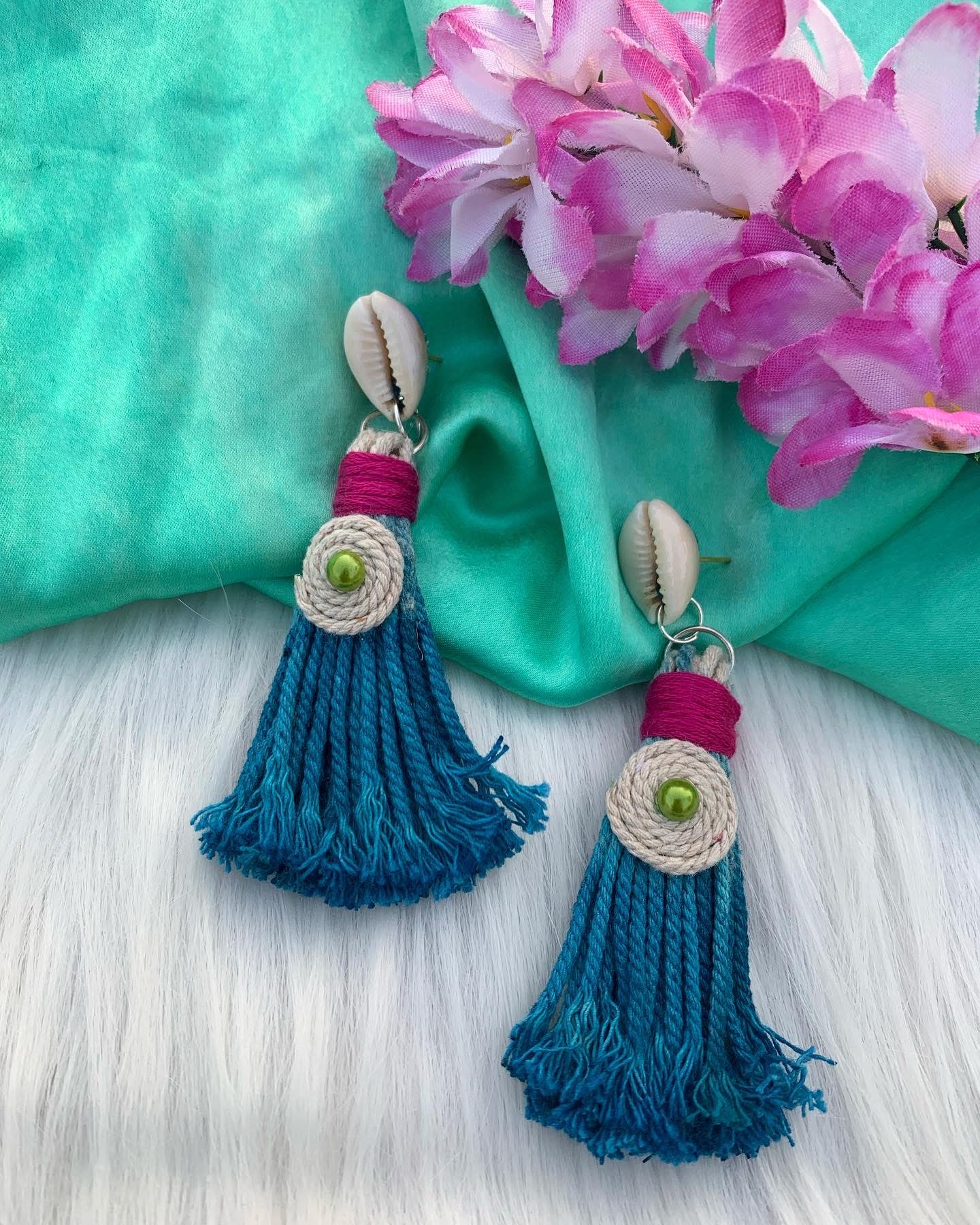 Hand Dyed Cord Earrings image 0