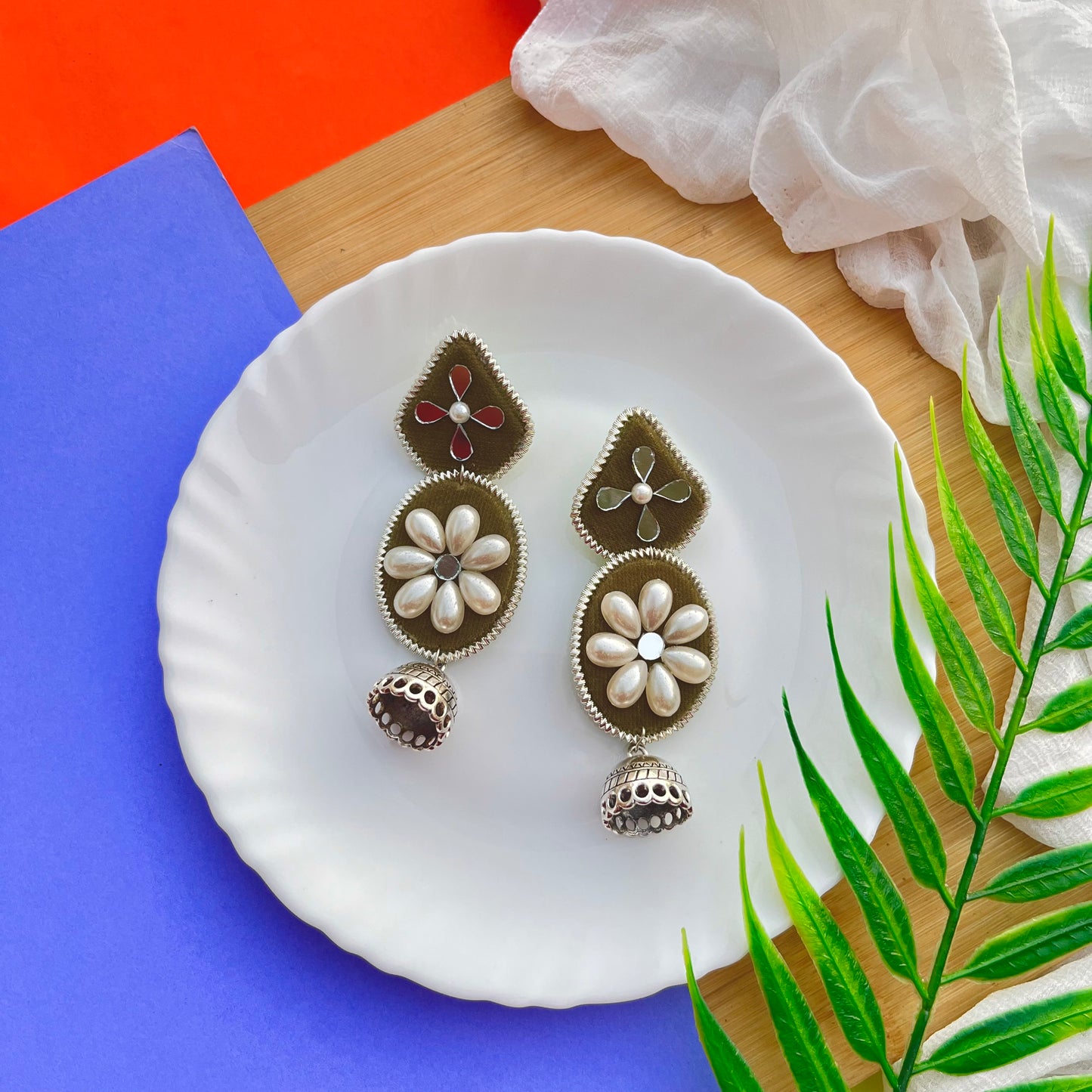 Adaa Velvet Jhumki Earrings | Fashion Diaries