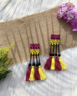 Printed Tassel Earrings image 0