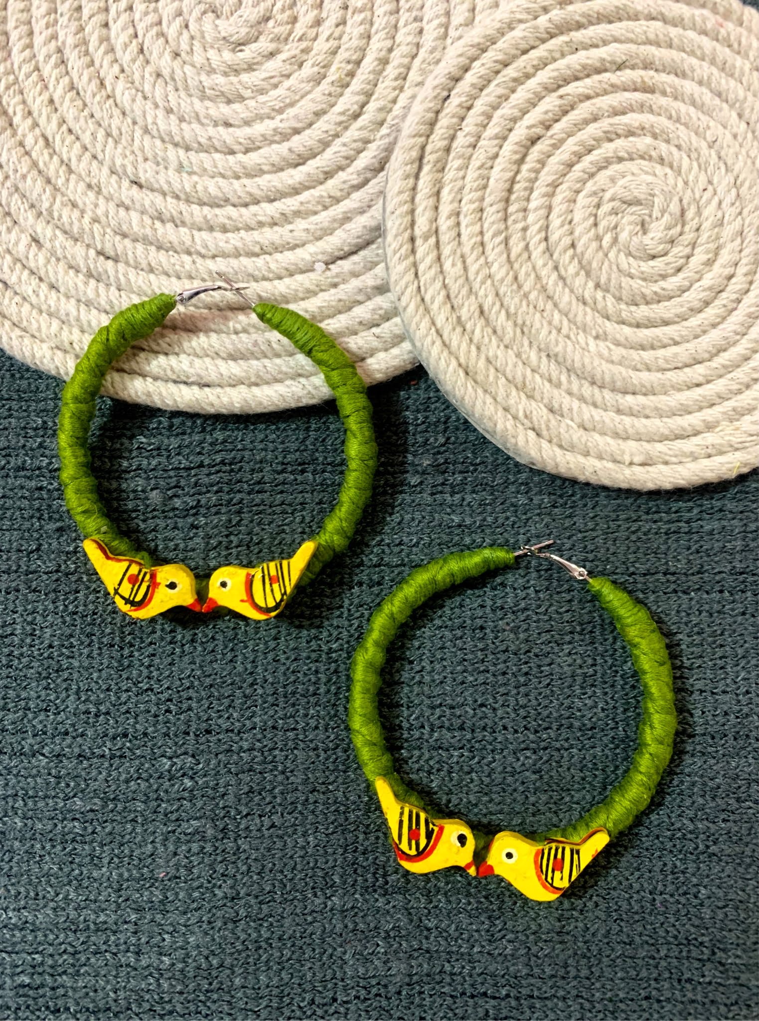 Embellished Bird Hoops image 0