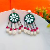 Morpankh Mirror Earrings For Navratri