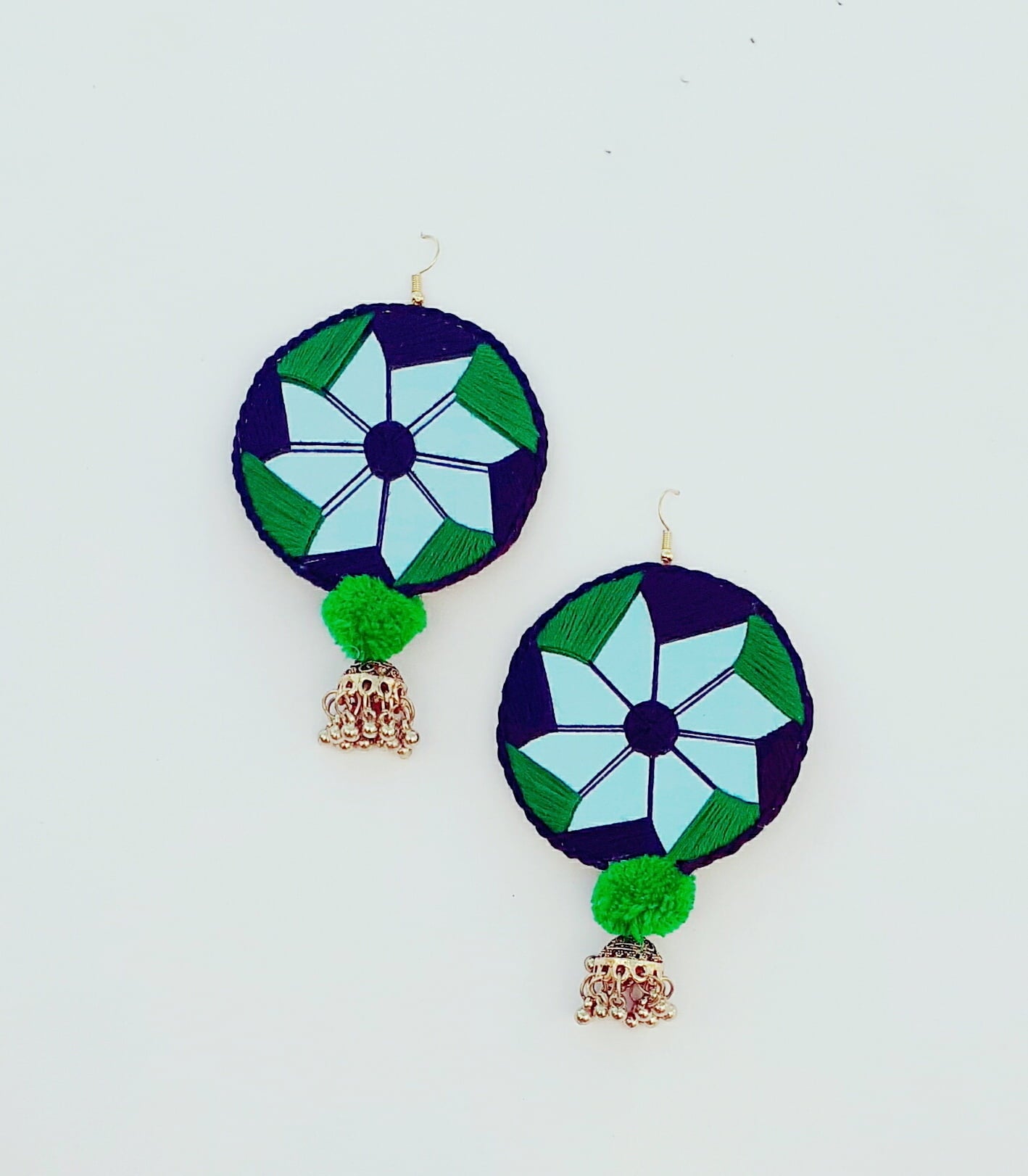 Dual Tone Mirror Earrings image 0