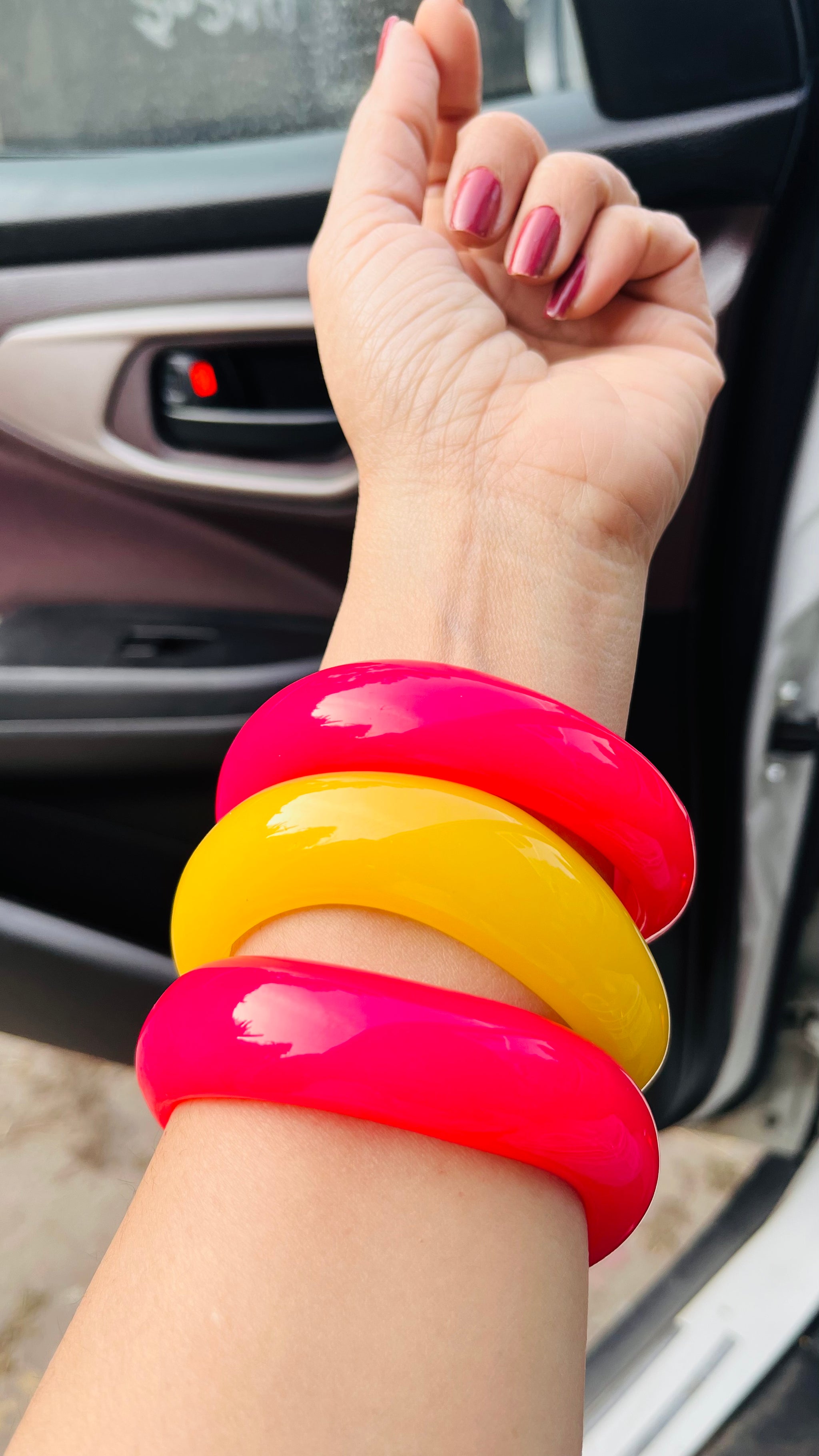 Candy Pop Resin Bangles Stack