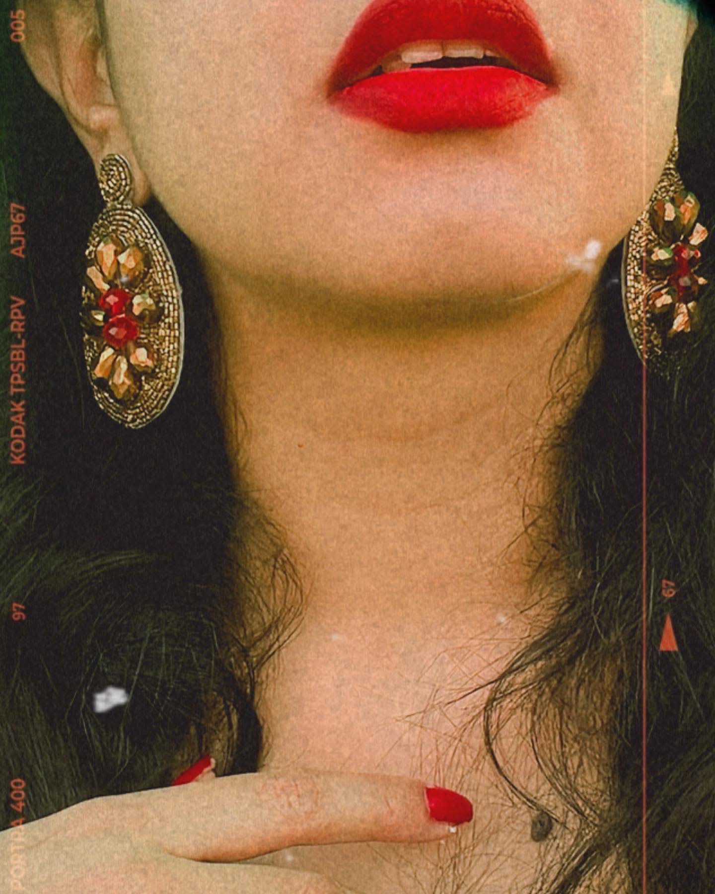 Copper Floral Earrings image 1