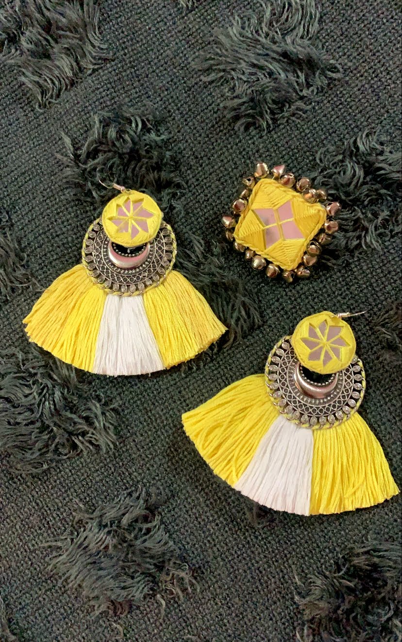 Threadwork Earrings & Ring Combo image 0