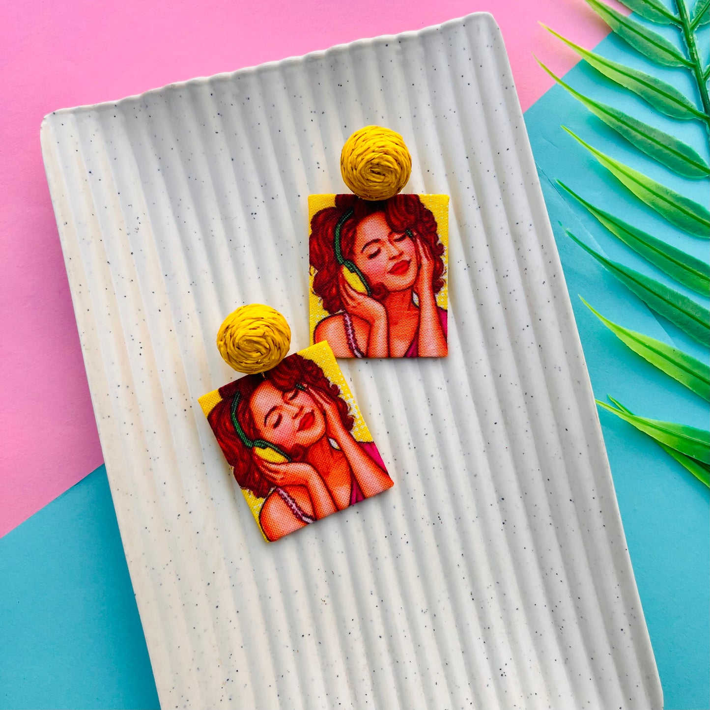 Pop Art Textile Earrings IV