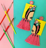 Handpainted Frida Earrings image 1