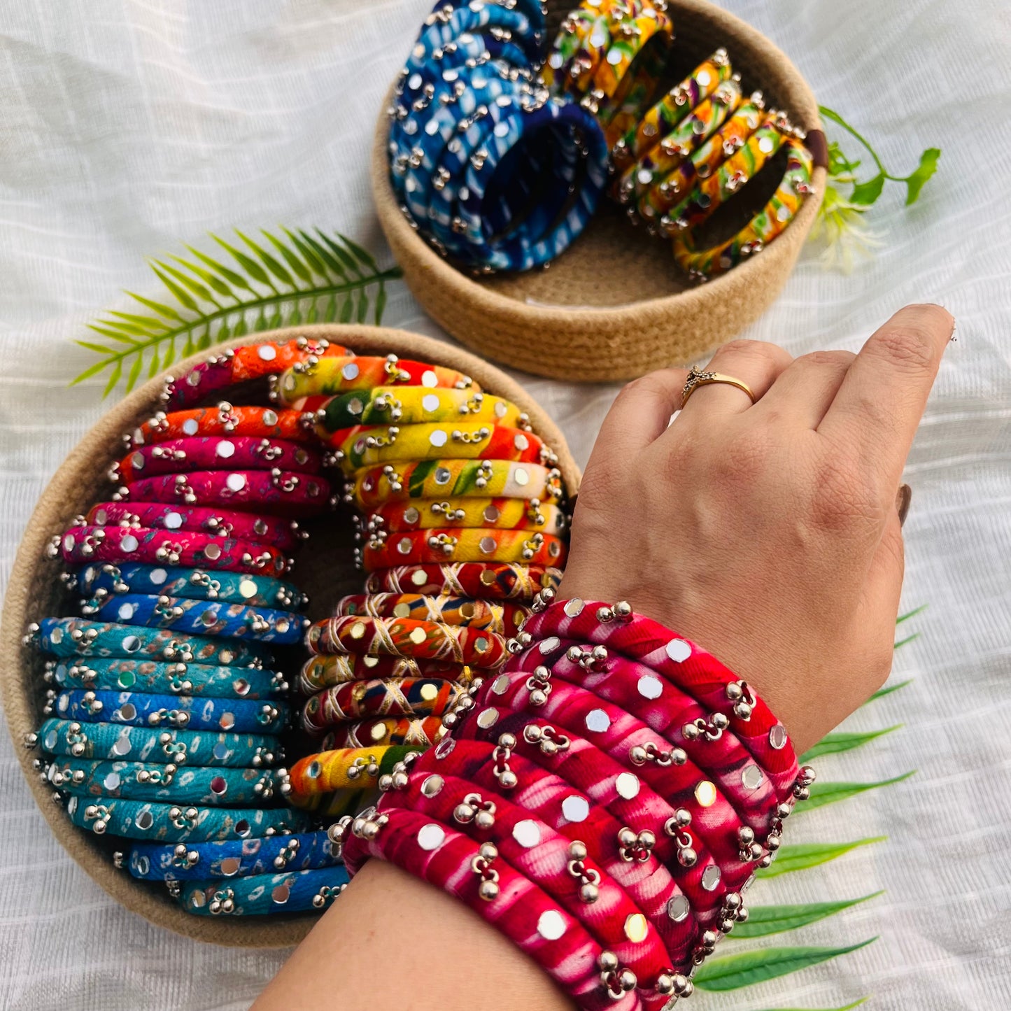Tie-N-Dye Bangles- Maroon