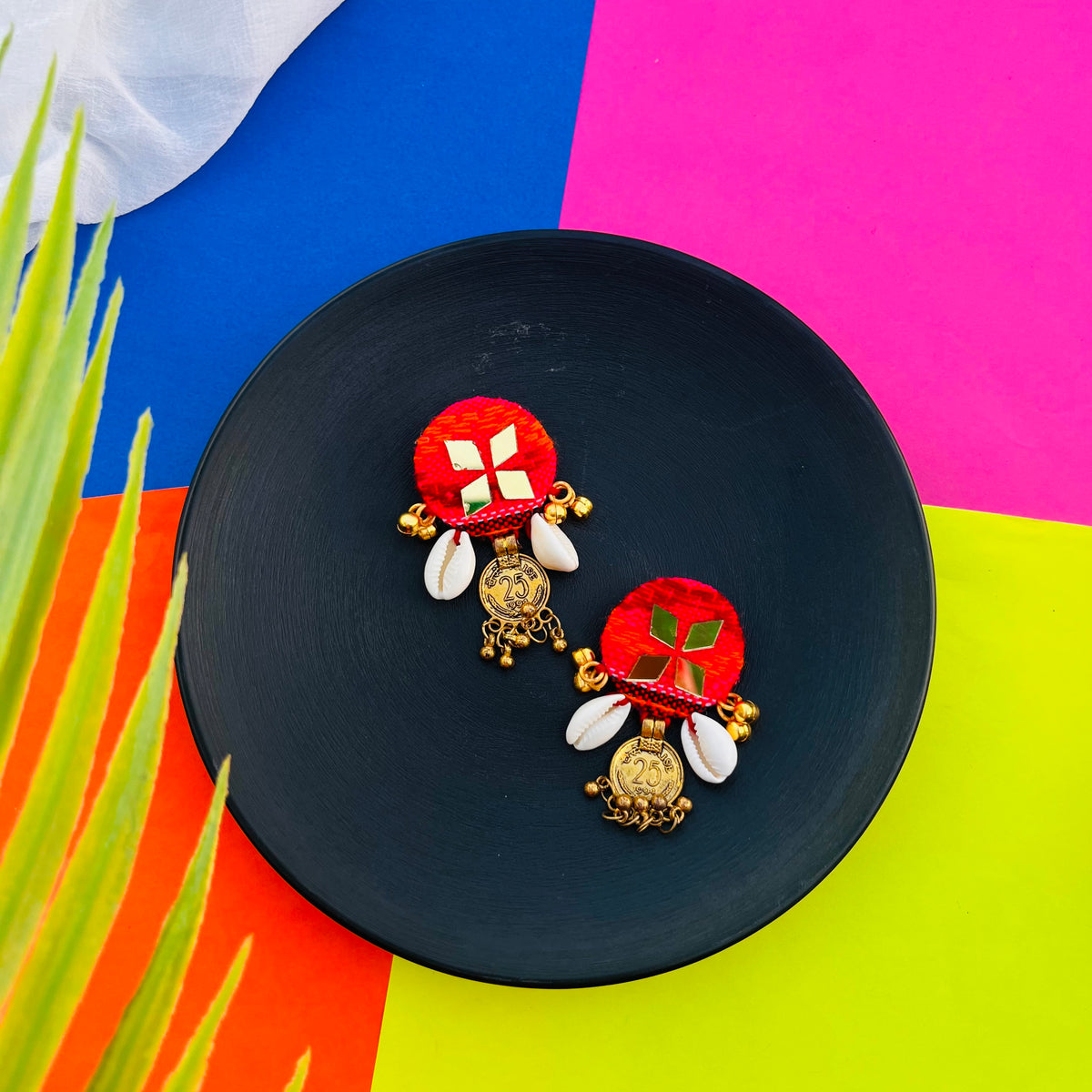 Shagun Shell Navratri Earrings