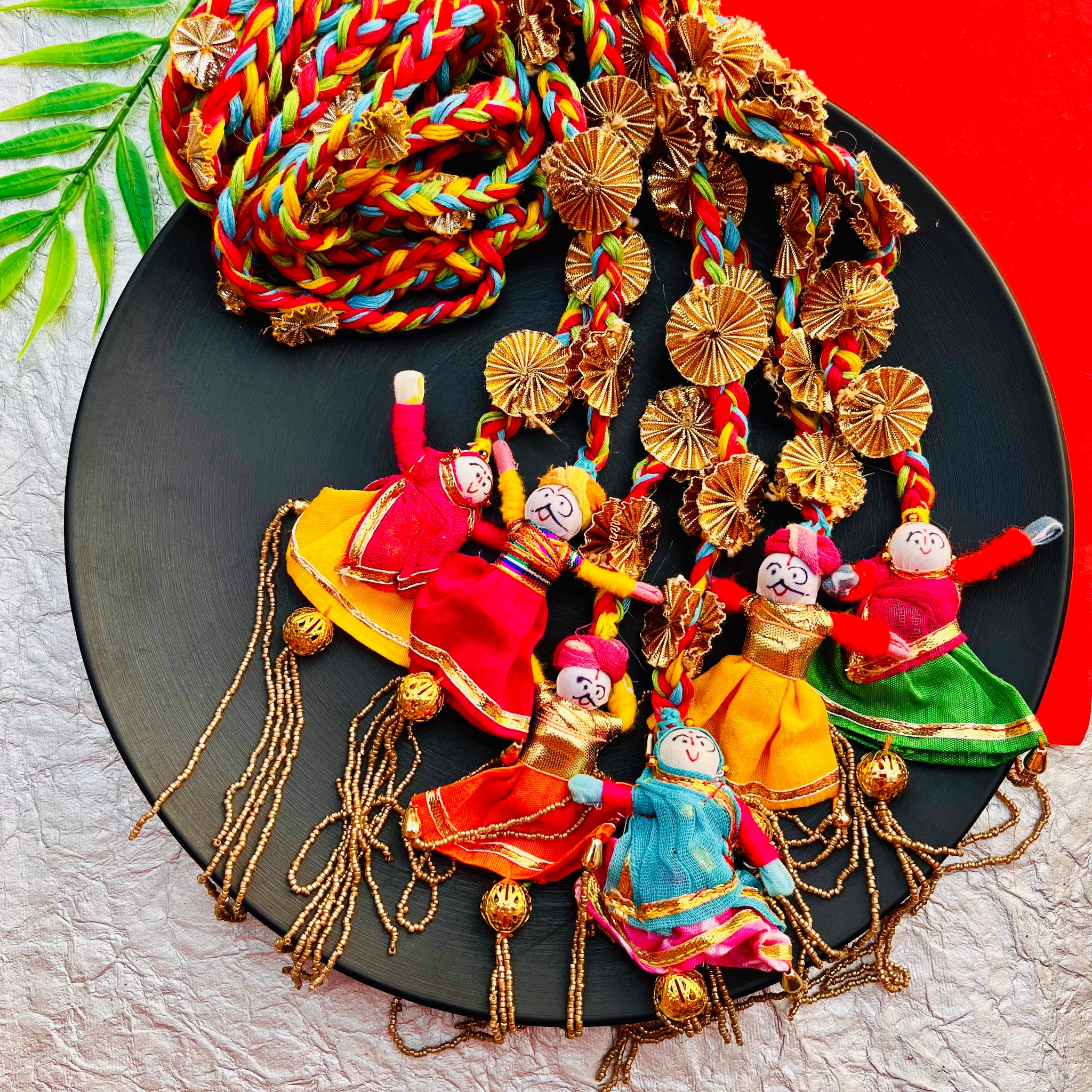 Ghoomer Paranda with Dancing Puppets – Rajasthani Hair Accessory