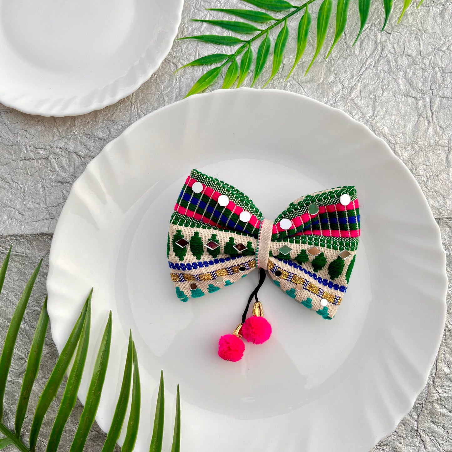 Dandiya Dazzle Bows- Green image 0