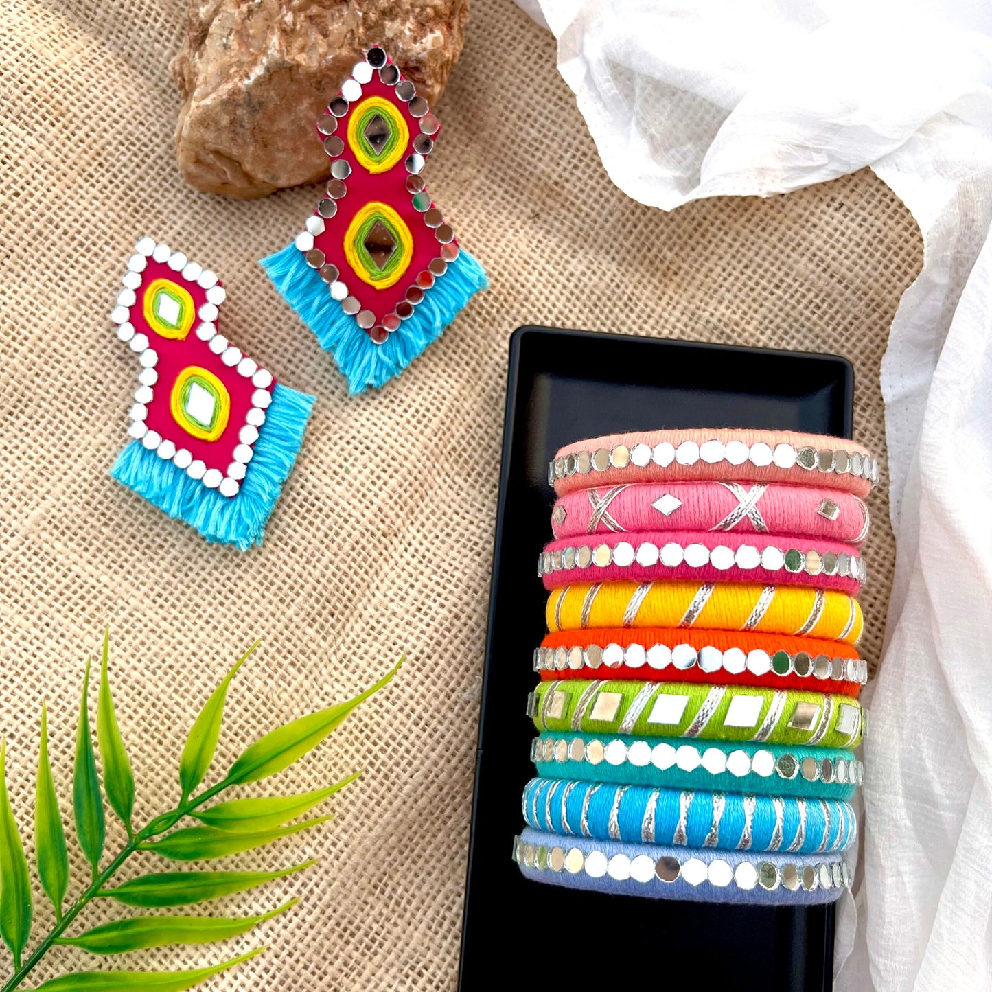 Rangmahal Earrings & Rangmahal Bangles Combo image 0