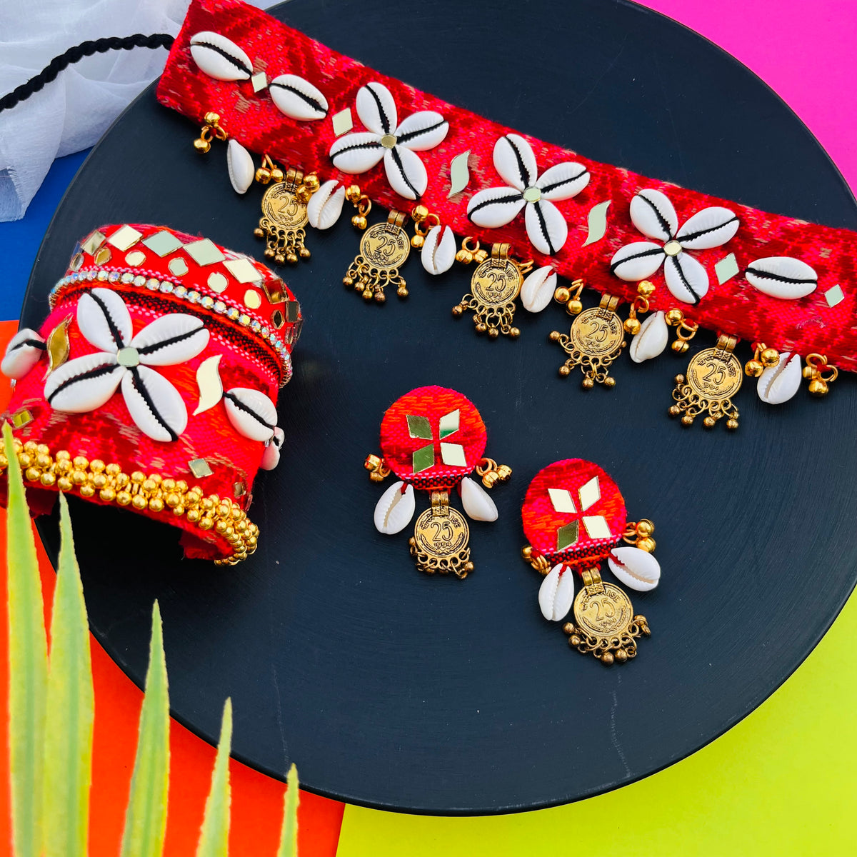 Shagun Shell Navrari Jewellery Set