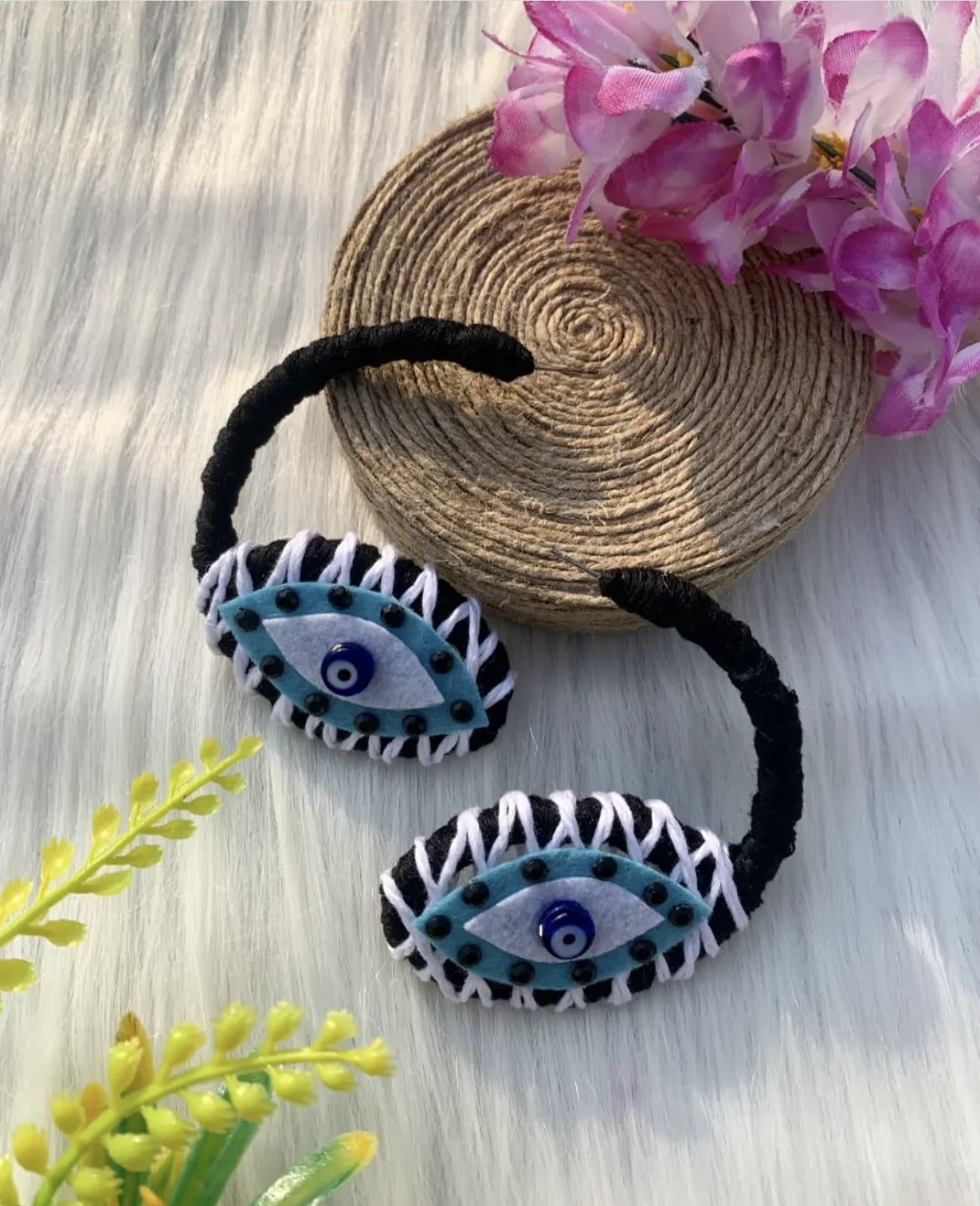 Quirky Evil Eye Hoops- Half image 0