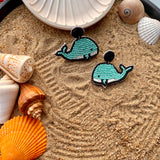 Aqua Muse Whale Earrings