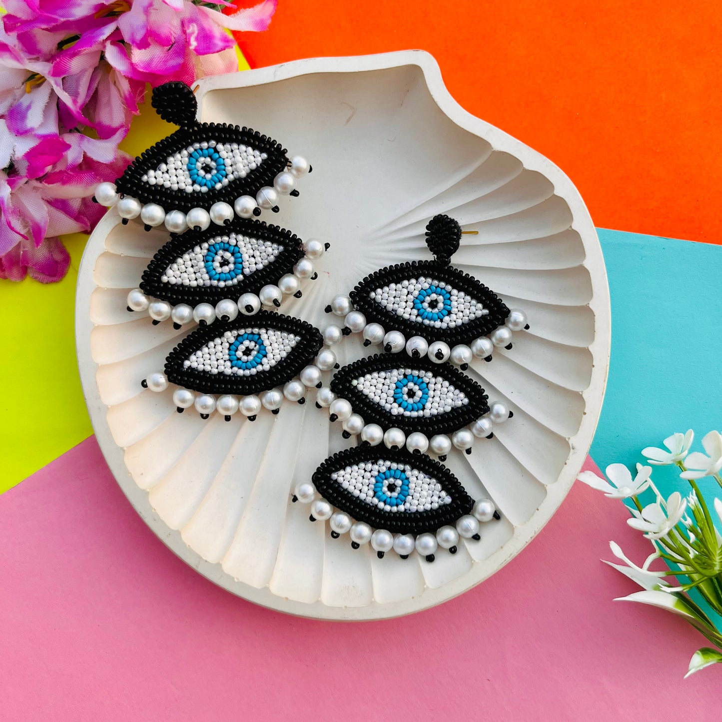 Layered Evil Eye Earrings