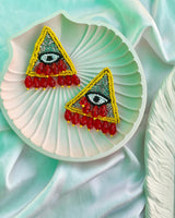 Triangle Evil Eye Earrings image 1