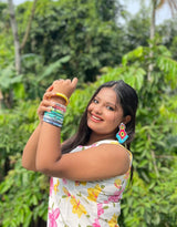 Rangmahal Earrings & Rangmahal Bangles Combo image 1