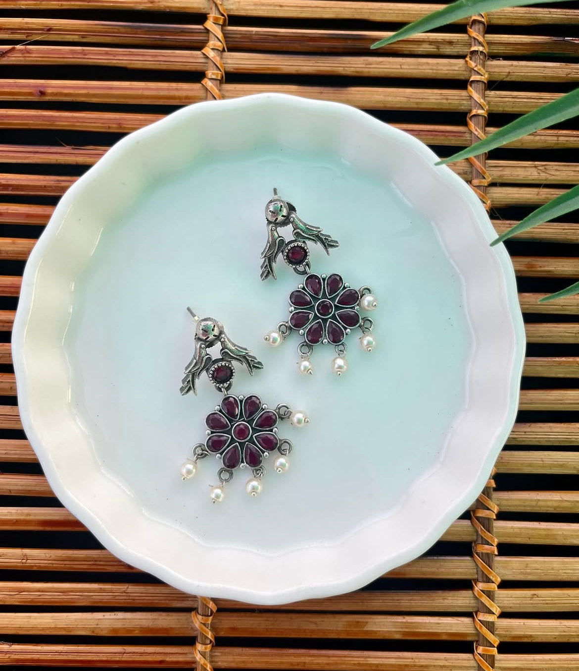 German Silver Bird Earrings