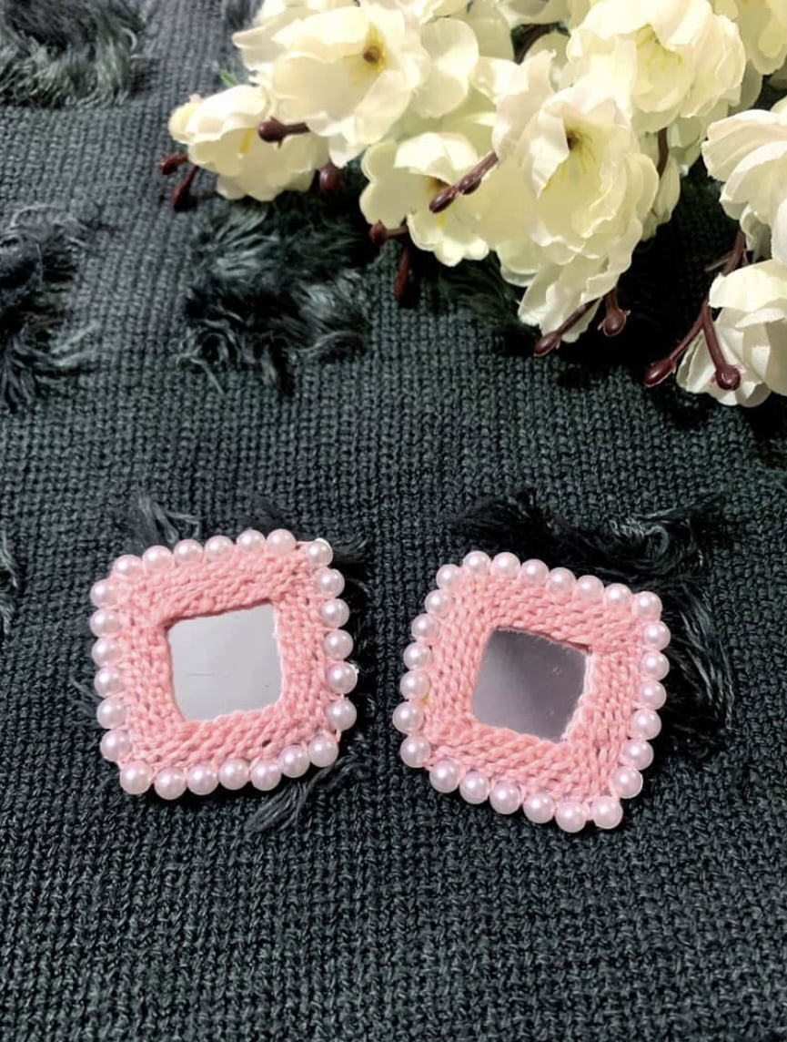 Square Mirror Studs & Ring image 2