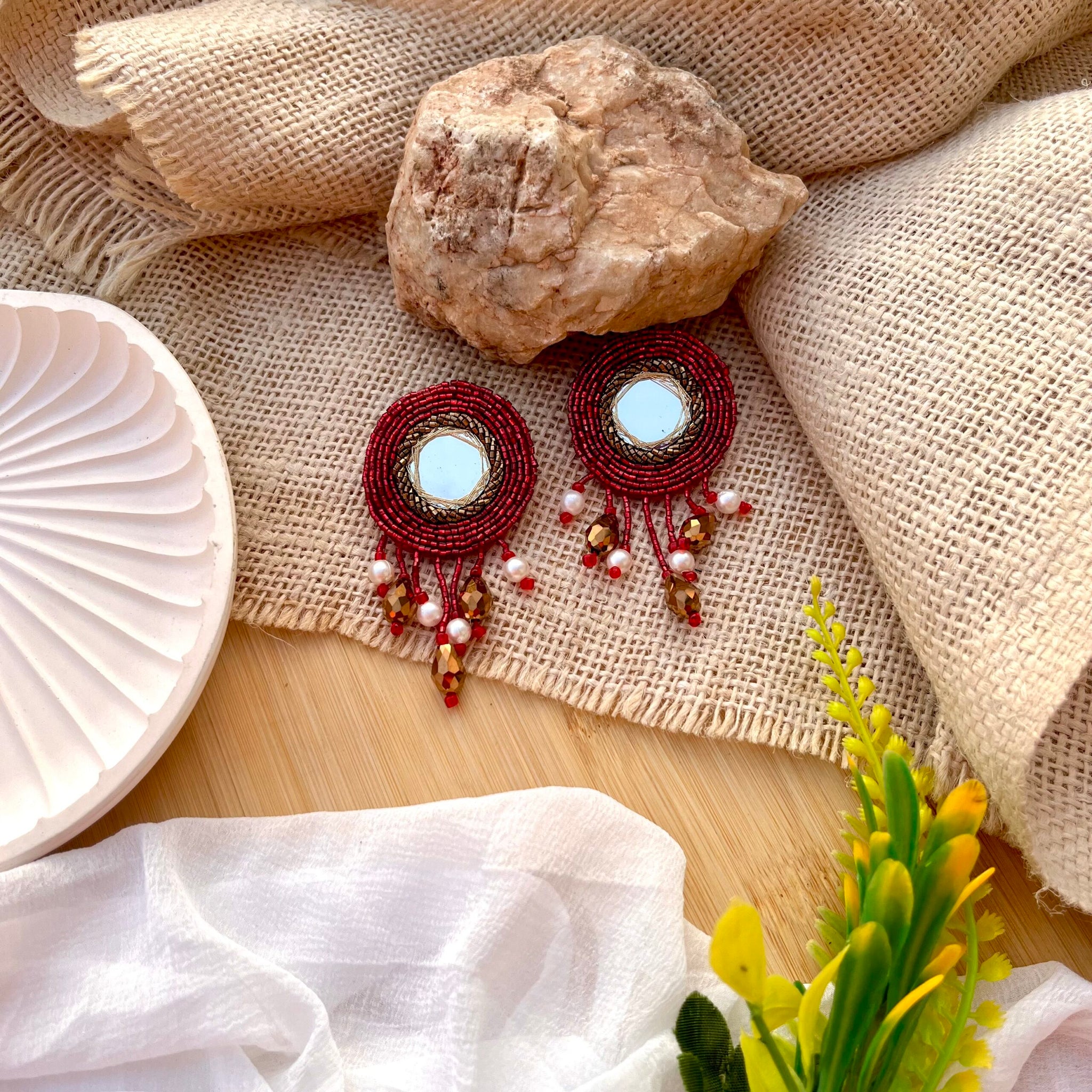 Ethnic Mirror Earrings image 2