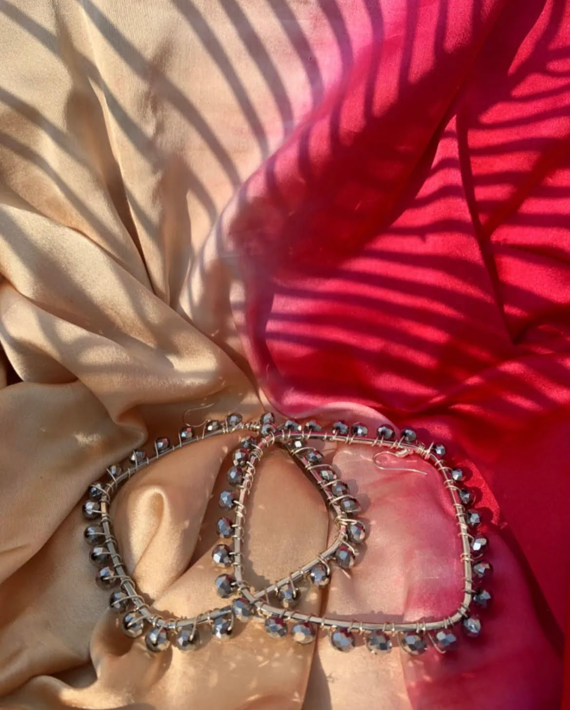 Square Crystal Hoops image 1