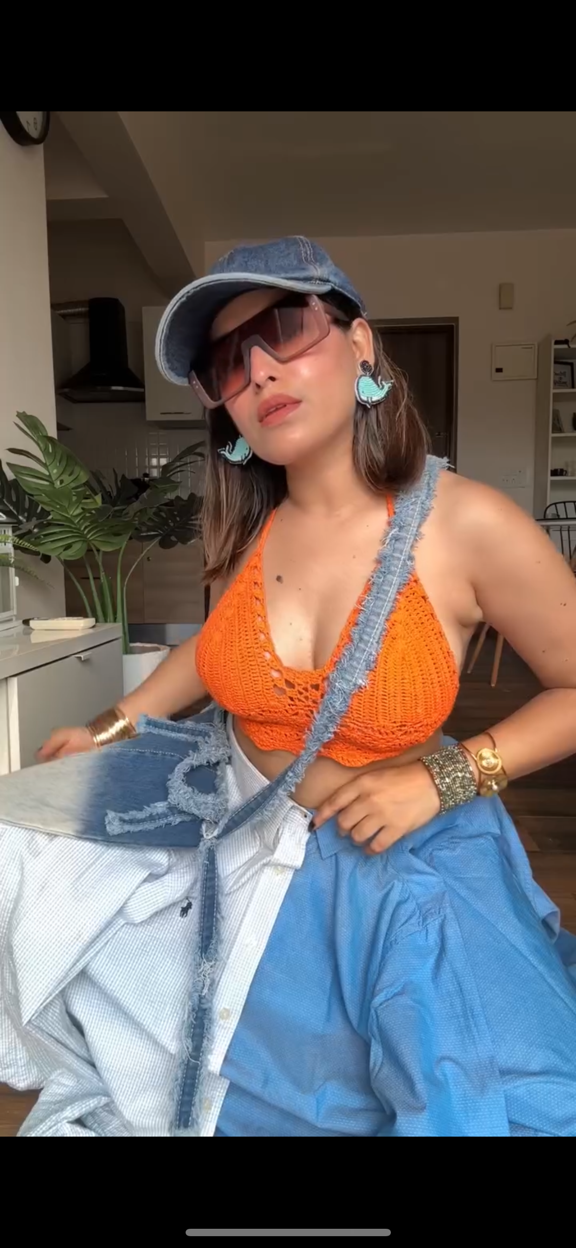 Aqua Muse Whale Earrings