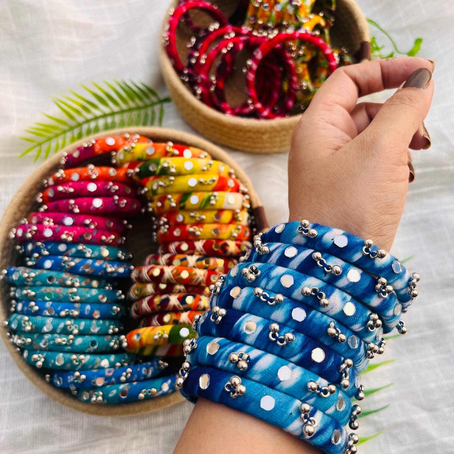 Tie-N-Dye Bangles- Blue