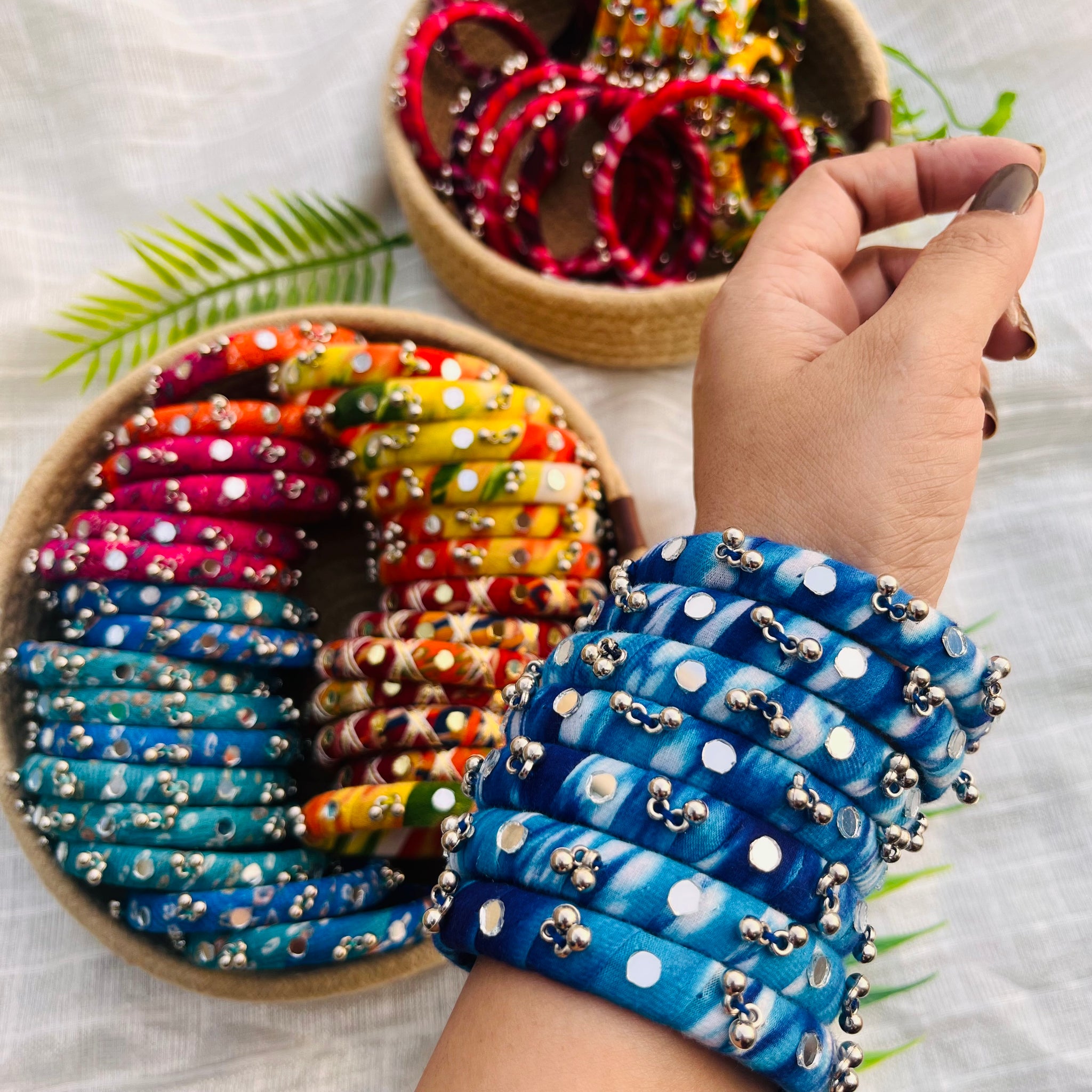 Tie-N-Dye Bangles- Blue