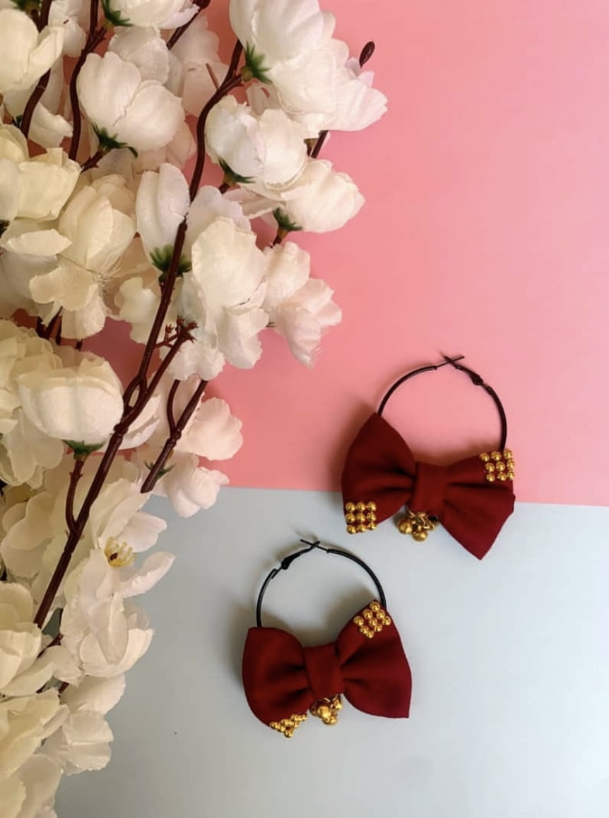 Embellished Bow Hoops-ll image 0