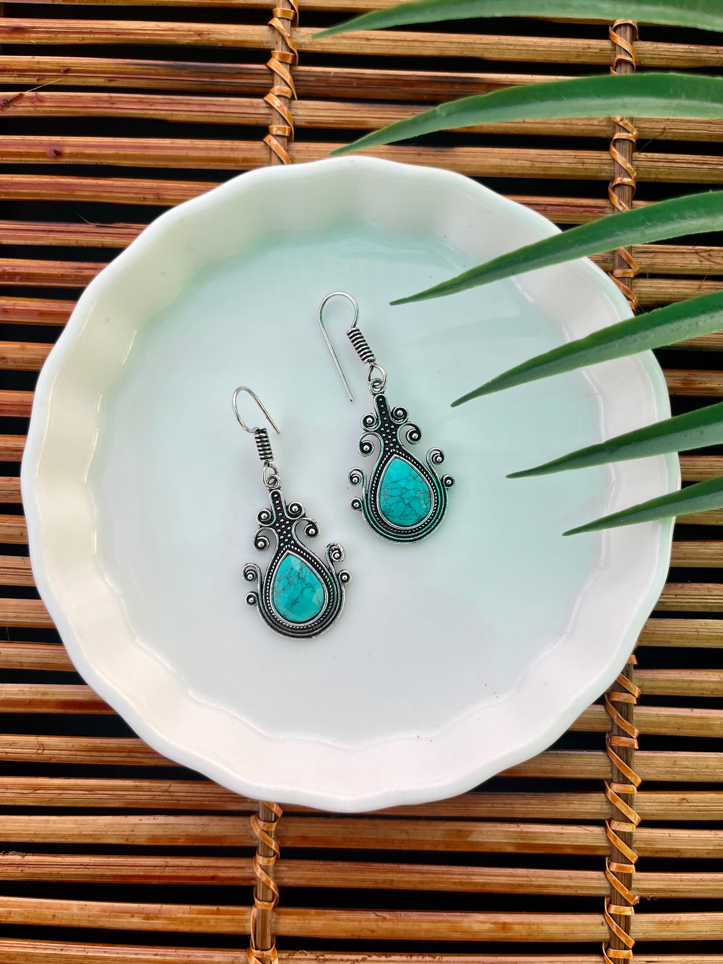 German Silver Drop Earrings