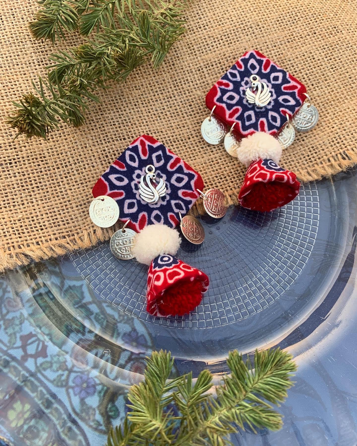 Ajrakh Print Jhumkas image 1