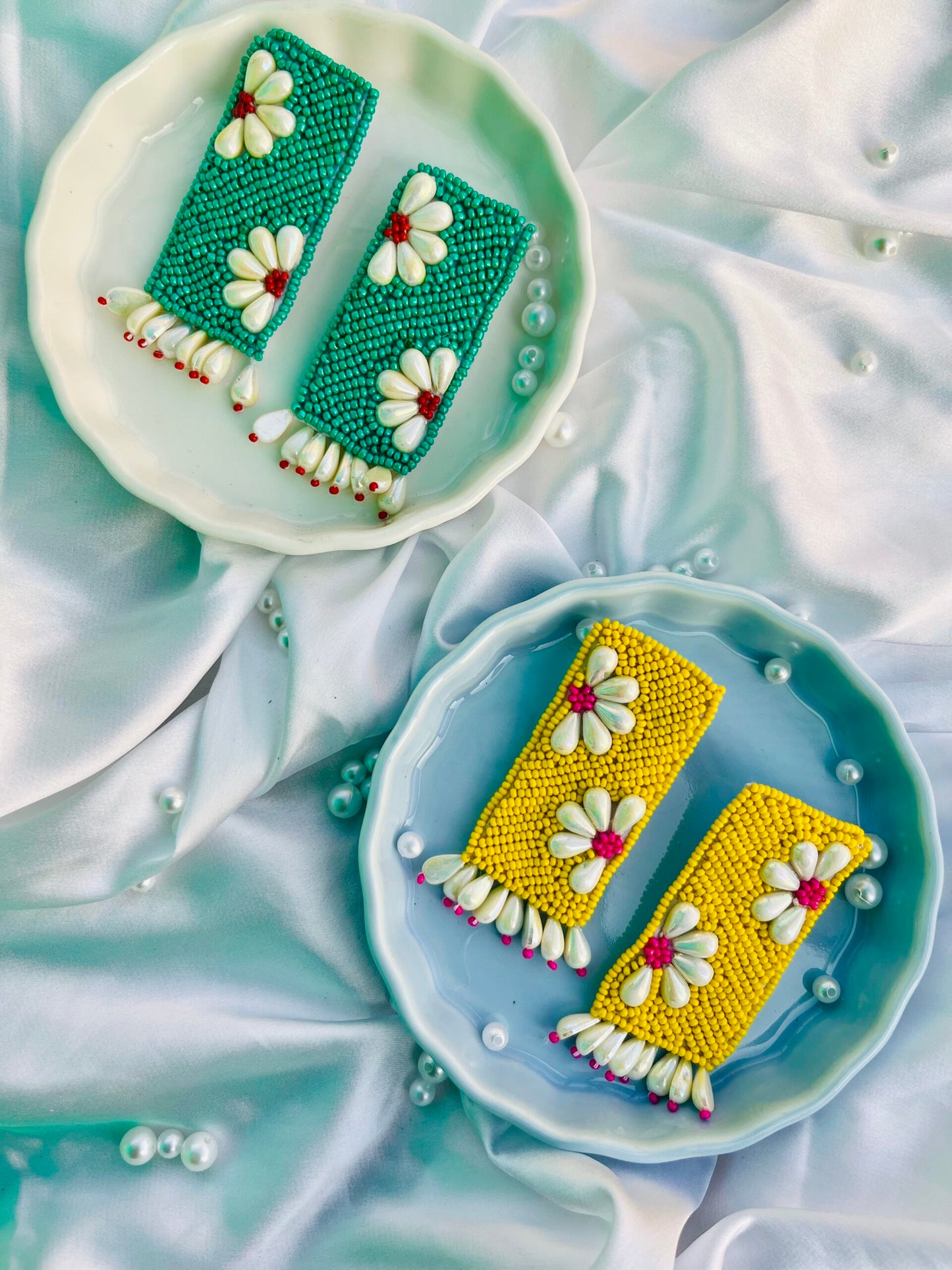 Rectangle Daisy Earrings- Long image 0