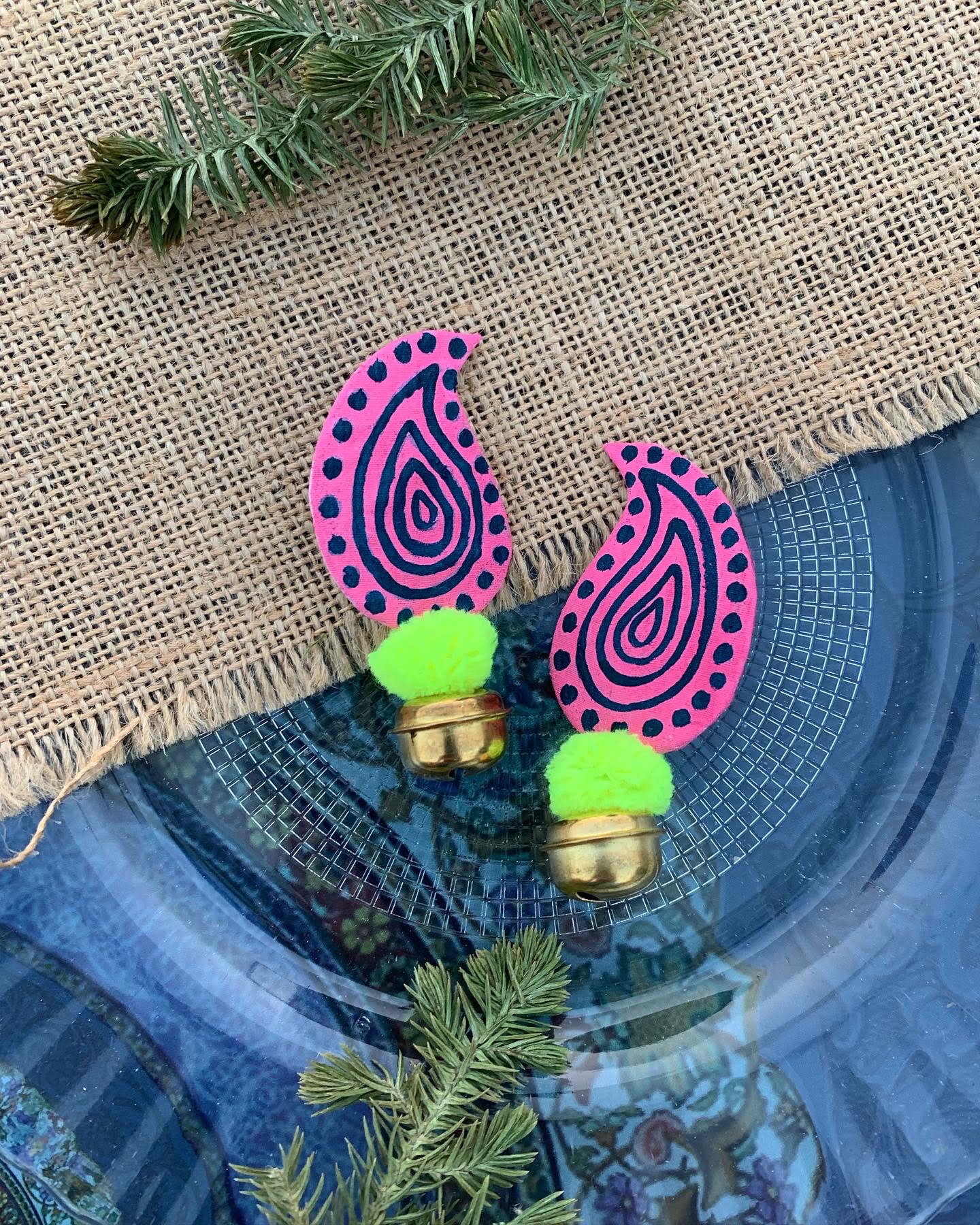 Handpainted Paisley Earrings image 3
