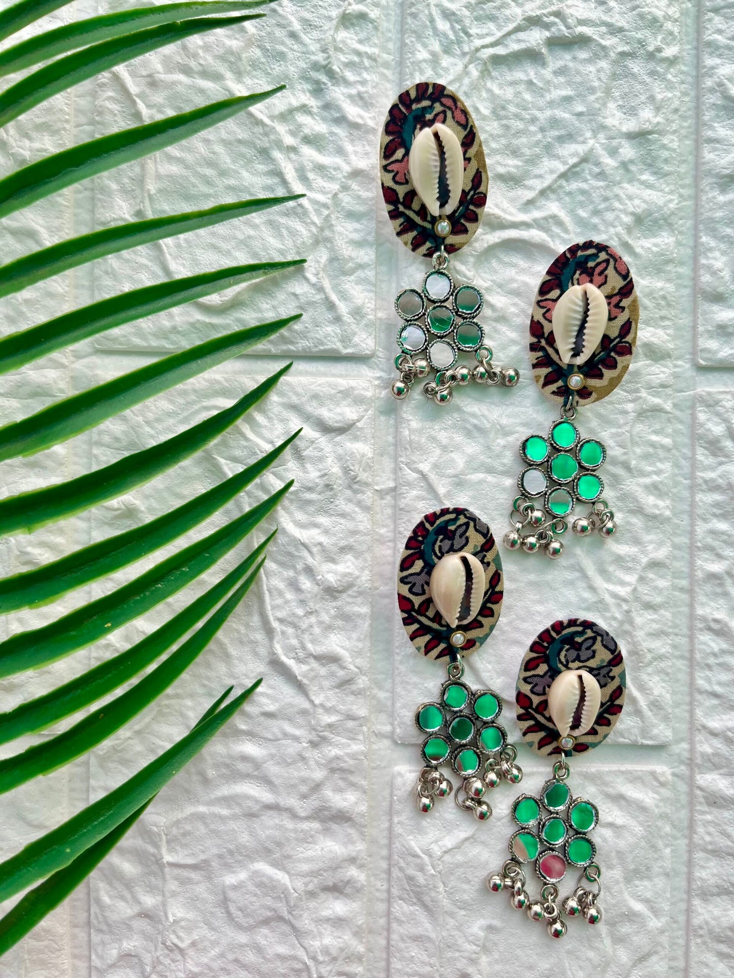 Kalamkari Mirror Earrings image 0