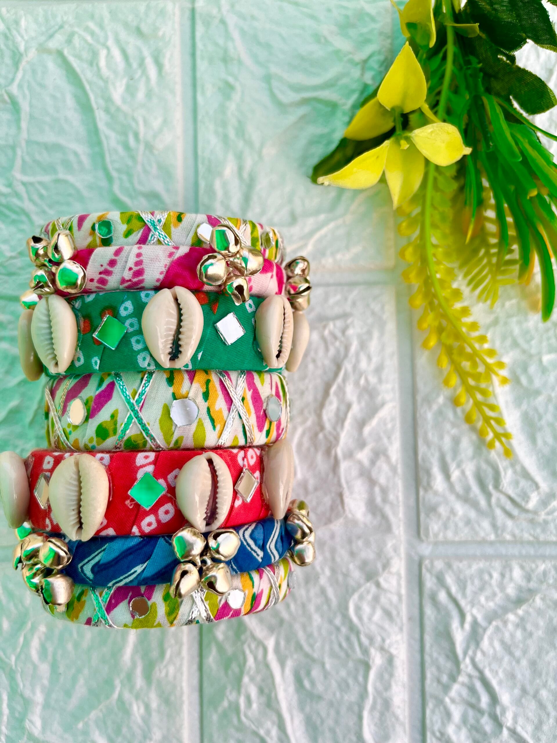 Printed Shell Bangle Set image 0