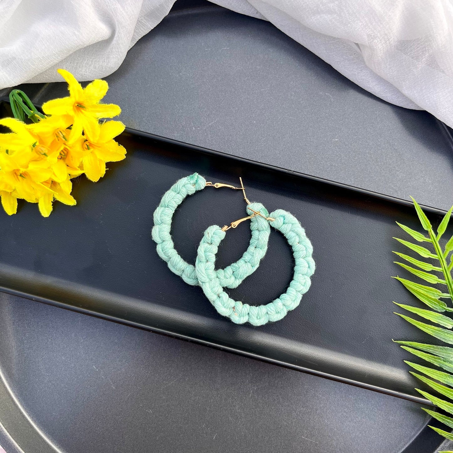 Pastel Macrame Hoops image 4