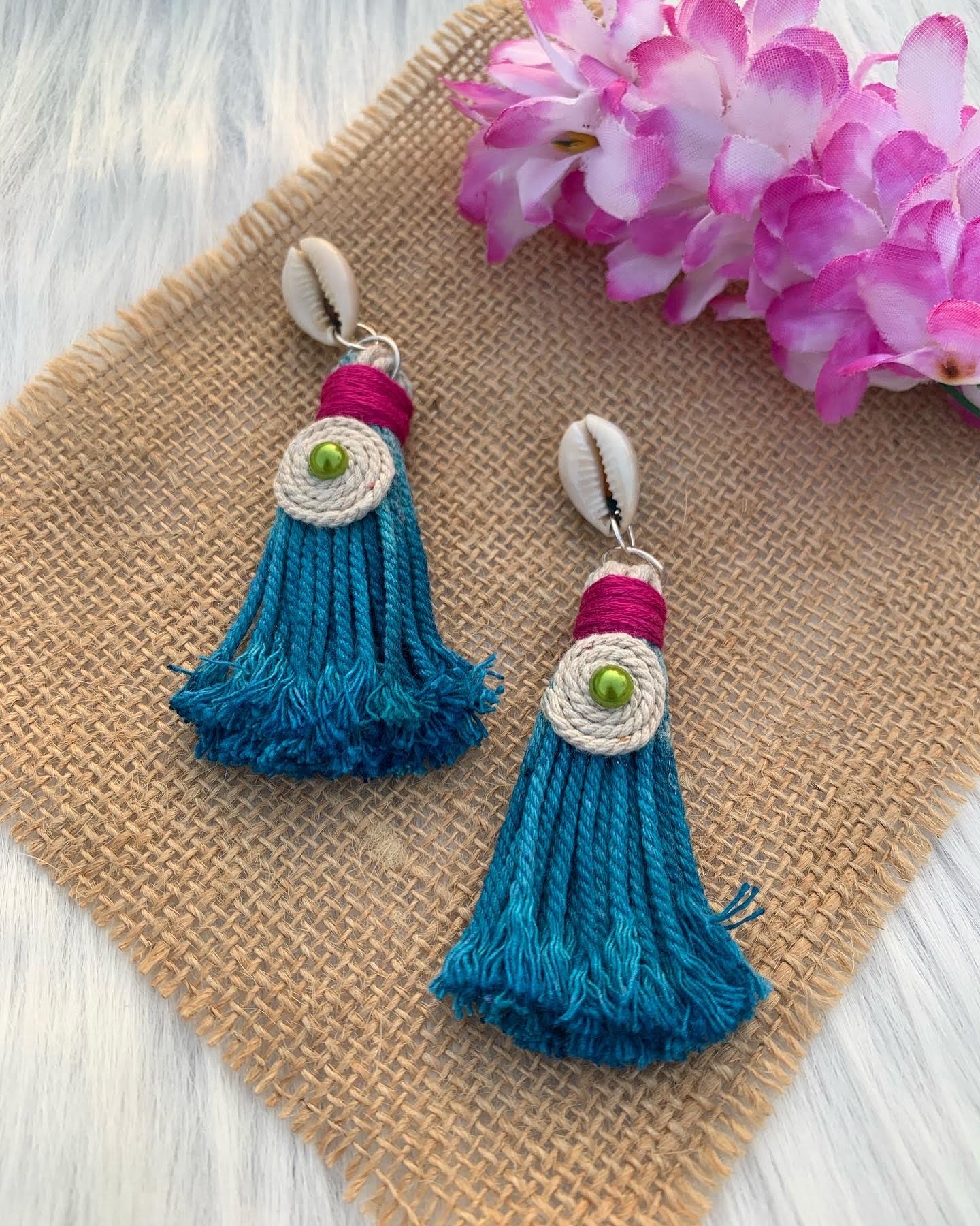 Hand Dyed Cord Earrings image 1