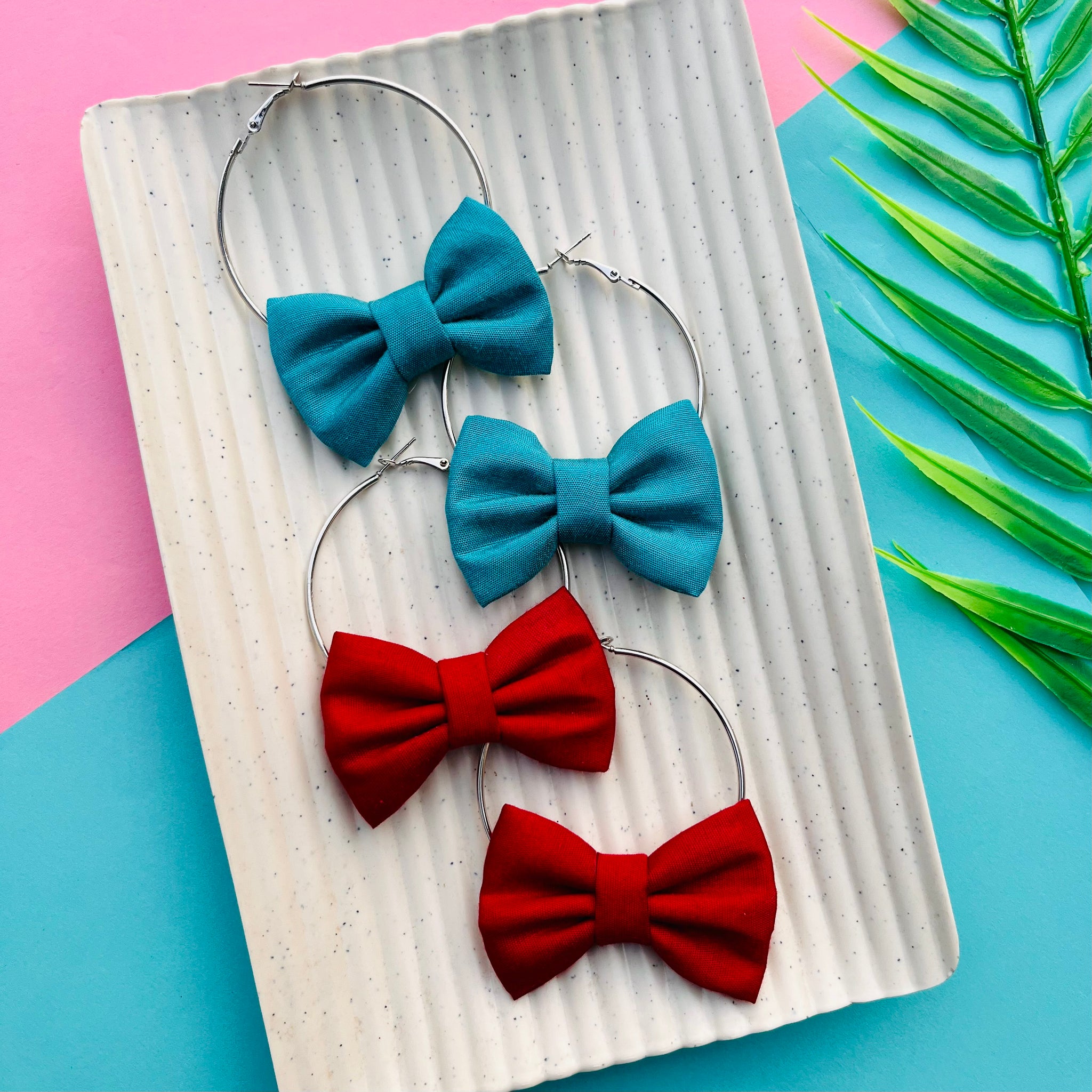 Solid Bow Hoop Earrings LV