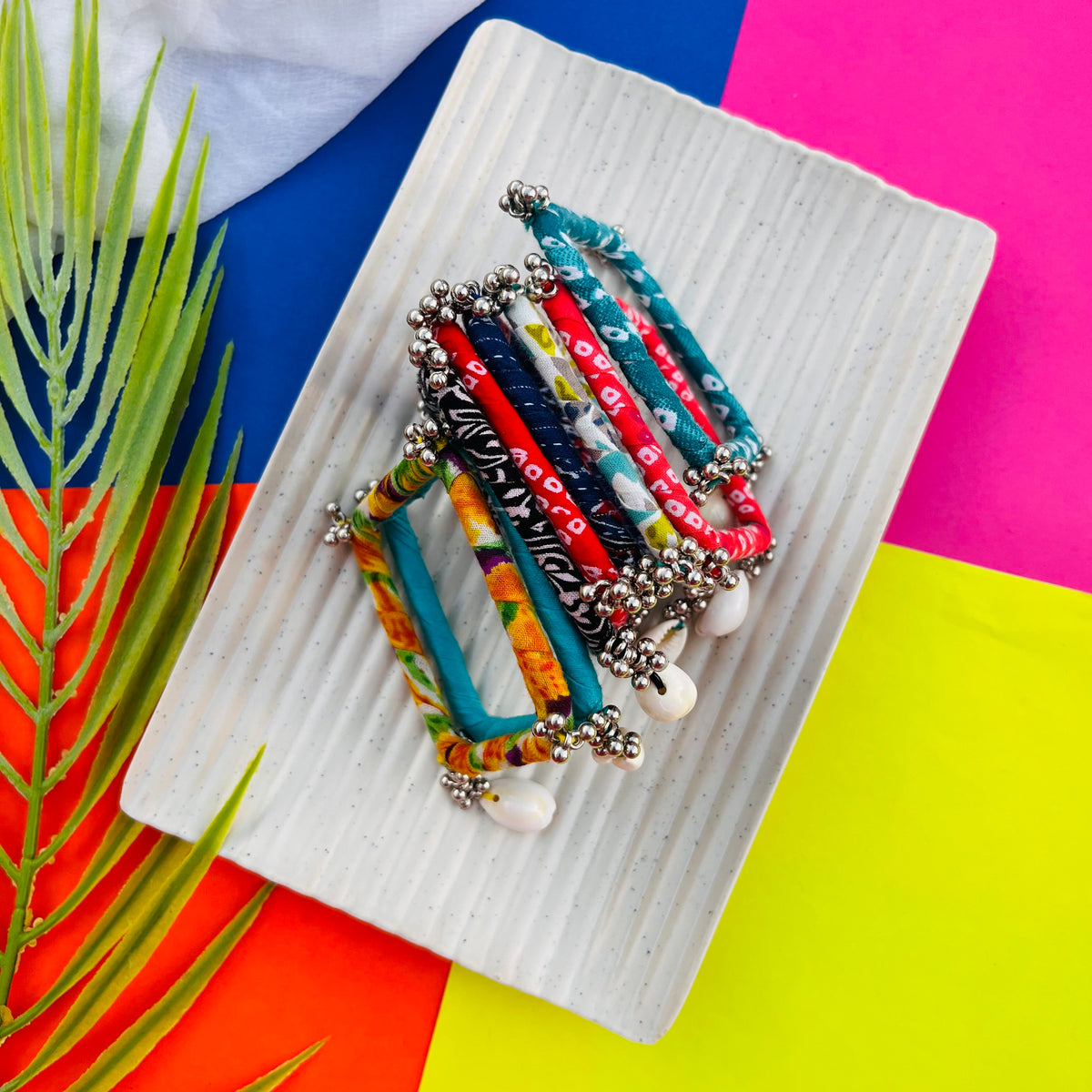 Square Ghunghroo Bangle Stack