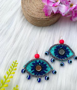 Evil Eye Threadwork Earrings image 1