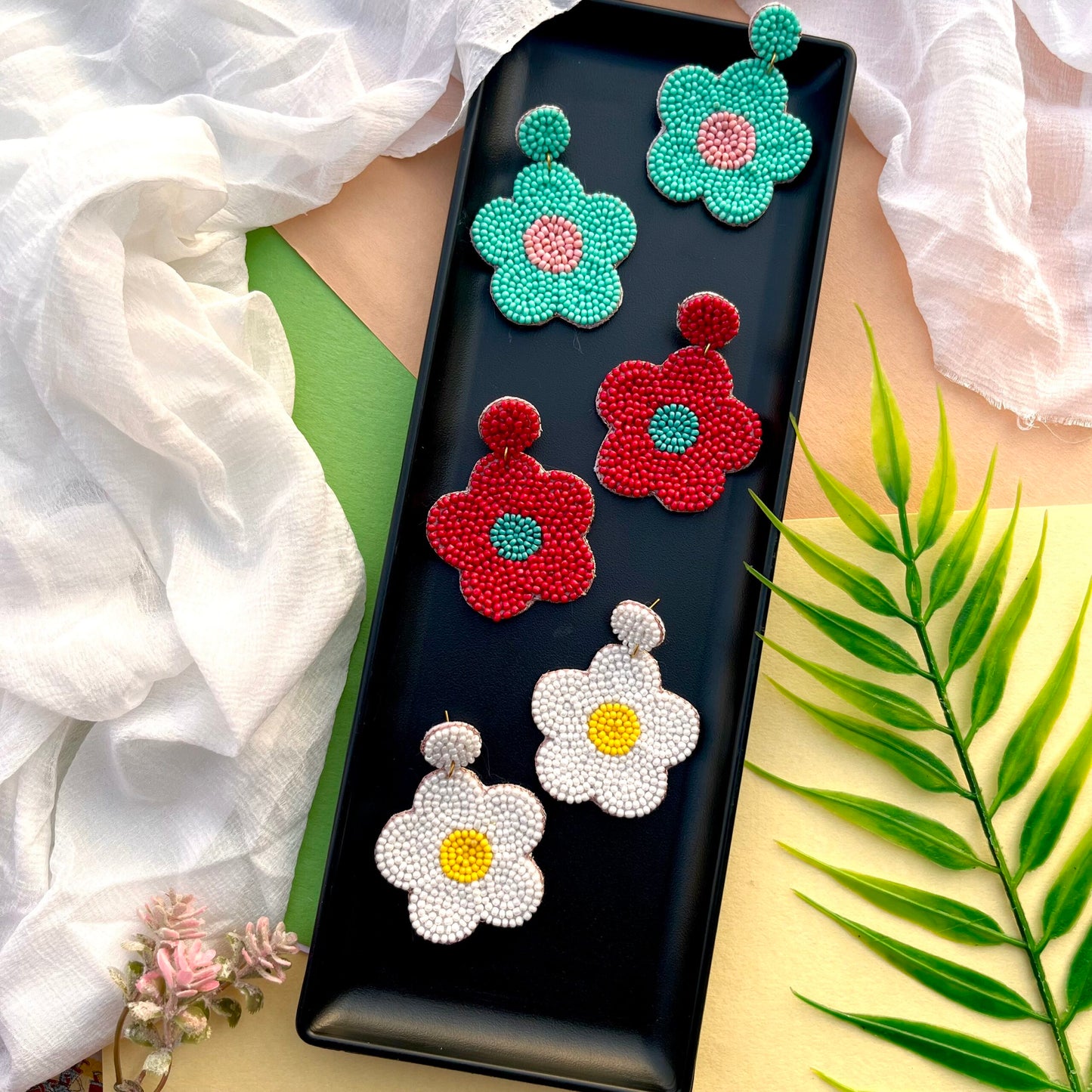 Beads & Petals Earrings-III image 0