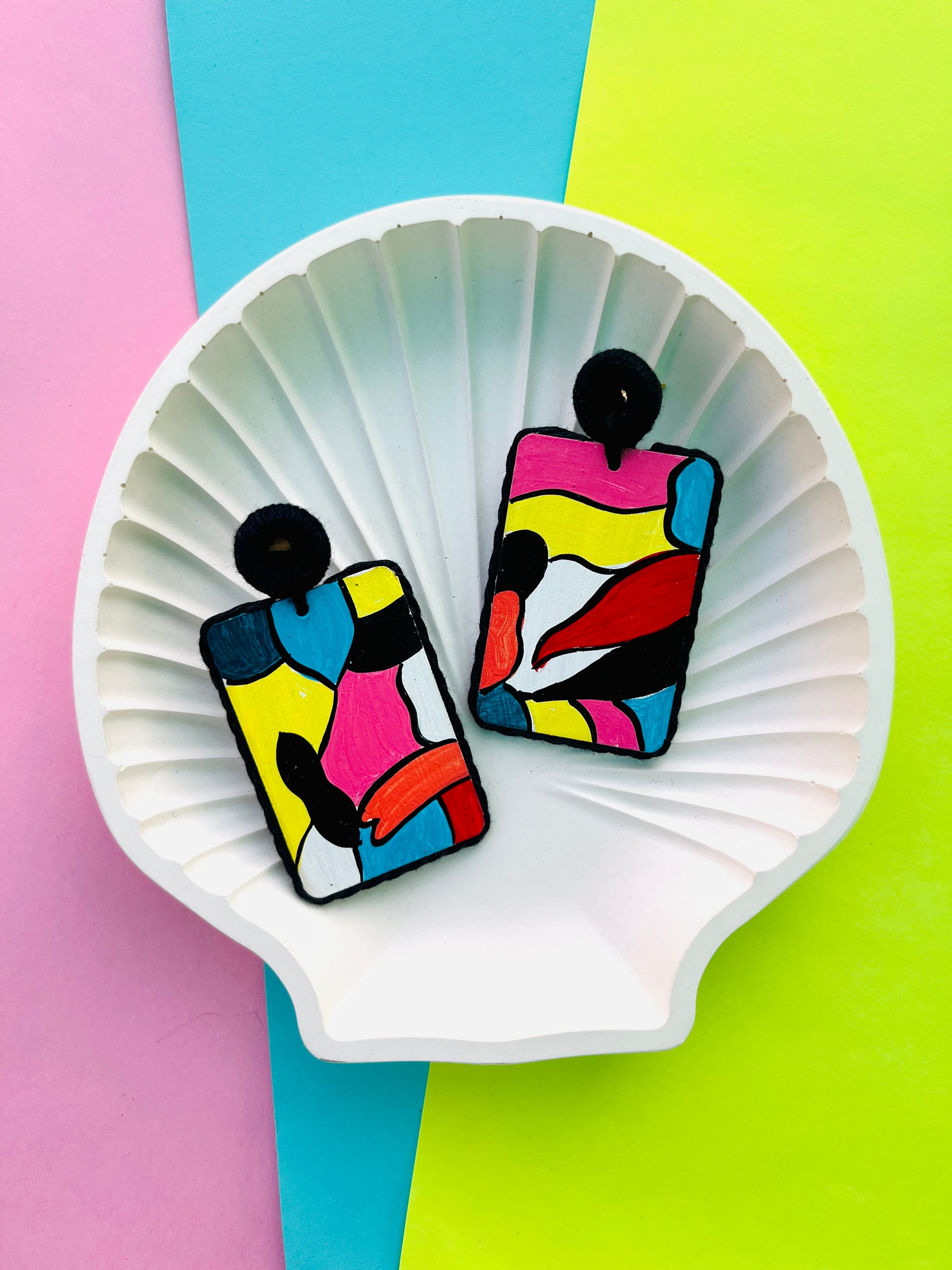 Handpainted Multicolour Studs | Fashion Diaries